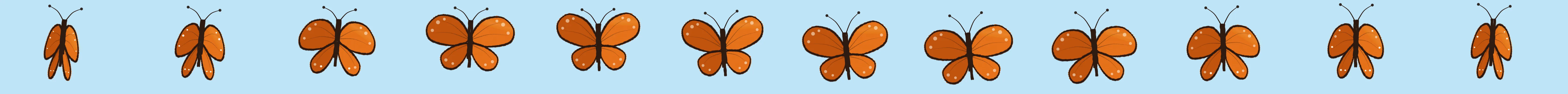 Borboleta batendo as asas — 12 quadros, em ciclo